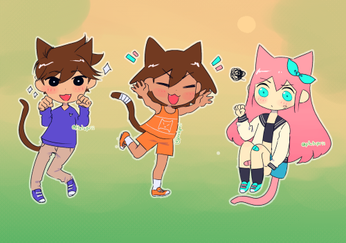 First set of designs for some double-sided OMORI cat charms!