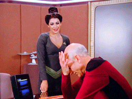 councelortroi:Deanna Troi & Jean-Luc Picard in ‘The Big Goodbye’