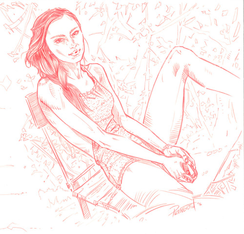 benprenart: The sketch I made late last night doesn’t do this woman justice.  She is unre