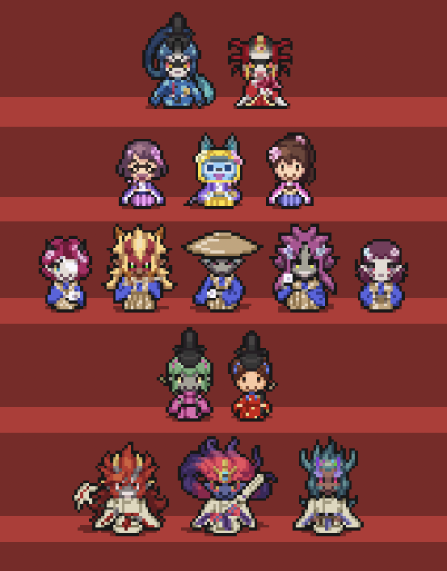 Sprites of my fave yokai and kids done for this years Girls Day (it’s past now)