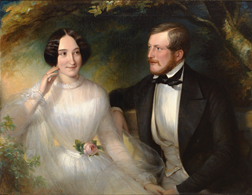 Portrait of Eugen and Francisca Kraetzer-Roeder by Eduard von Heuss, 1848