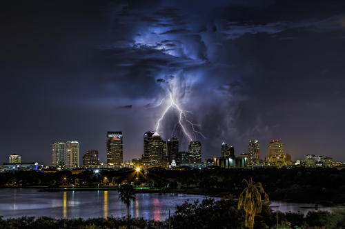 citylandscapes: Lightning over Tampa by Justin Battles