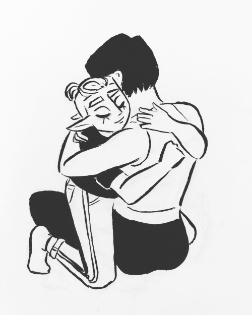 Inktober Day 14 :: HugWitch and elf girlfriends &lt;3