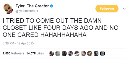 ok, but was tyler ever in the closet??