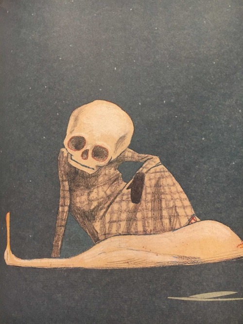 Wolf Erlbruch (German, b. 1948,  Wuppertal, Germany) - Illustrations from Duck, Death and the T