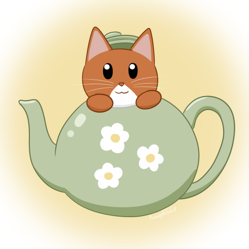 Catober Day 20: Tea CatTea cat wants to have a tea party (her name is Chai) Patreon | Ko-fi
