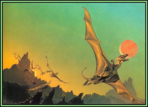 70sscifiart:Whelan’s dragons
