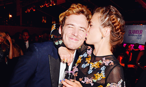 samclaflin-fans:  Sam Claflin and Hayley Atwell attend the Glamour Awards 2014 [x] 