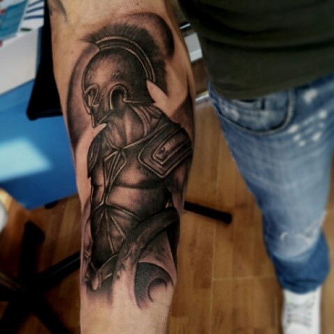 martintattooer:  Roman warrior i got to do today as a part of a sleeve im busy with