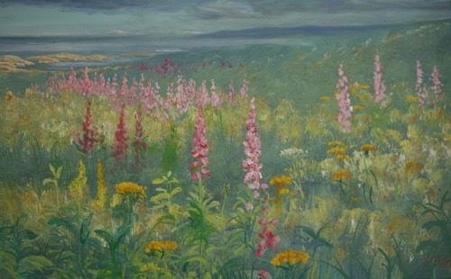 New Light (New Summer)  -   Arne PausNorwegian  b.1943-Pastel ,  31 x 62 cm.