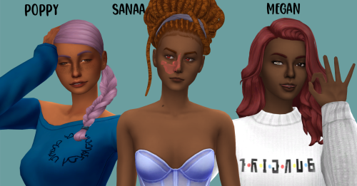 witheringscreations:15 Candysims4 Hairs Recolored in AMPified40 add-on swatches in omicient’s A Moot