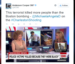 Be-Blackstar:  Quinbot:  Anderson Cooper Calling It Like It Is. Terrorism.  Michaela