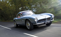 archaictires:  John Surtees’ 1957 BMW 507 John Surtees, OBE, has owned this car since it was brand new. Count Agusta, of motorcycle marque MV Agusta, gifted this car to Surtees after he won the 500cc World Championship for the ’bike maker in 1956.