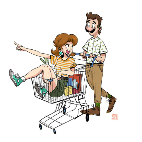 jamiemgreenart:grocery shopping with the wife 