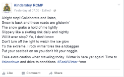 bygrace-forglory:  Canadian law enforcement, getting creative with winter driving safety. I LOVE IT! 
