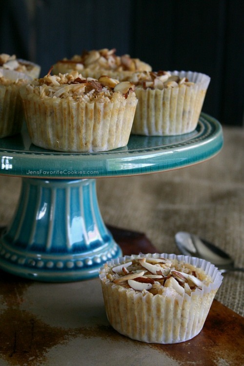 Baked Coconut Almond Oatmeal Cups recipe at Jen’s Favorite Cookies