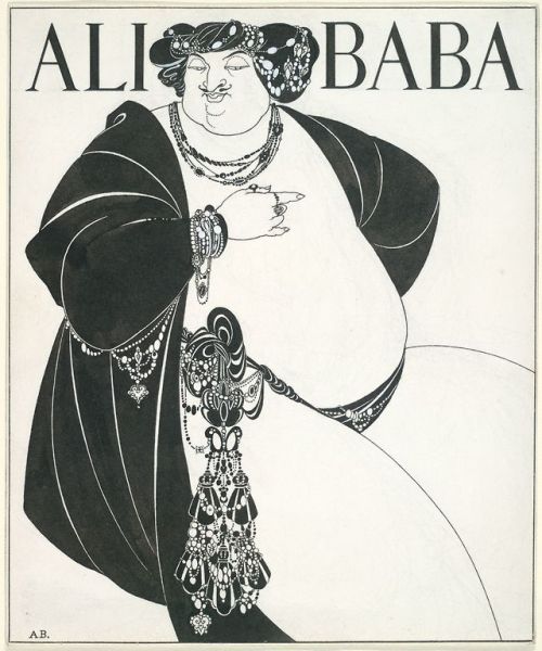 Ali Baba (1897). Aubrey Beardsley (English, 1872-1898). Drawing - pen and ink with gouache and graph