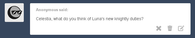 woonaknight:  Princess Celestia: I feel safer already  Hnnng &lt;3