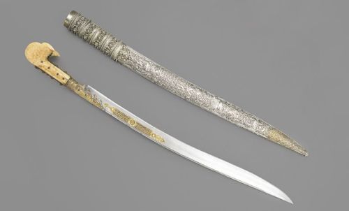 art-of-swords:Yatagan Sword with scabbard Maker: Husain Qualfa Dated: early 19th century Culture: 