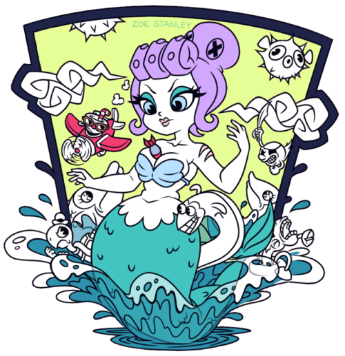 zoestanleyarts:Cuphead vs Cala Maria ;9