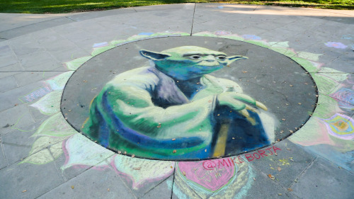 Yoda Mandala , 12′ x 12′ Chalk Mural, Mountain View Public Library 2016
Another chalk mural created by Mike Borja for the Mountain View Public Library. This was for the library’s Sci-Fi month! The mural was also dedicated to Borja’s Dad, Rene Borja....