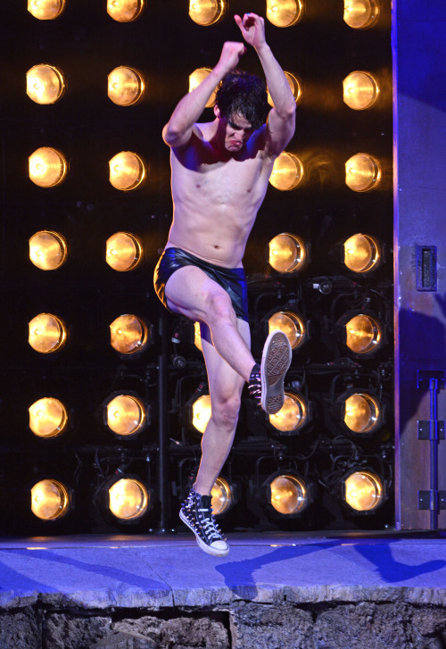 darrencriss-news-blog:[UHQ] Darren Criss onstage during his debut curtain call for ‘Hedwig and the A