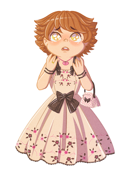 amc-art:  Chihiro with cute clothes is a curse! She’s so cute I’m gonna die… I enjoy her expressions too, it was difficult sometimes but funny.THESE are the original clothes I used as references. As you can see I had to change the colours and something