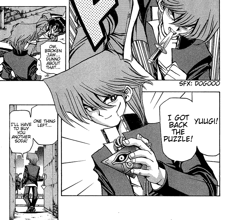 chuugakusei:  once in the ygo manga some guy at an arcade stole yuugi’s puzzle