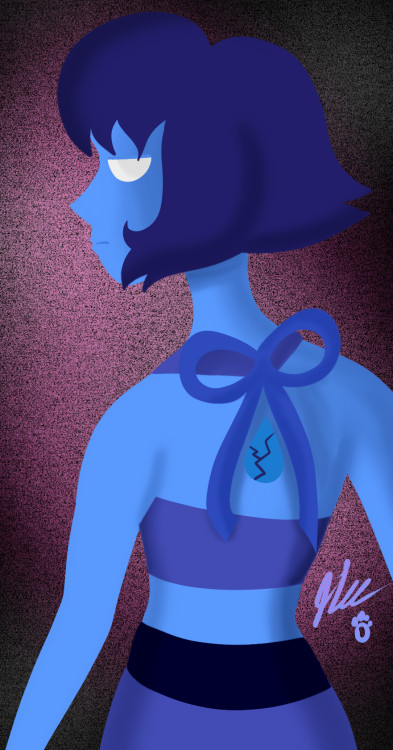 After several days of experimentation I finally got my painting of Lapis done. It’s not very good, but it’s a big leap over my usual paintings. I was first inspired to make a piece featuring Lapis by the Damon Albarn song, “Lonely Press