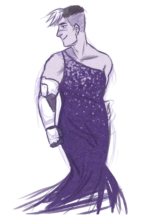 thewinterscribbles: This started as an excuse to draw Hunk in a pretty dress and it kinda got out of