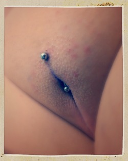 lolafmt:  Fresh Christina Piercing with L bar,  Thanks to my lovely customer for allowing me use of this photo, so clean comments only thanks.  Pierced by Lola at Forevermore Tattoo Parlour 