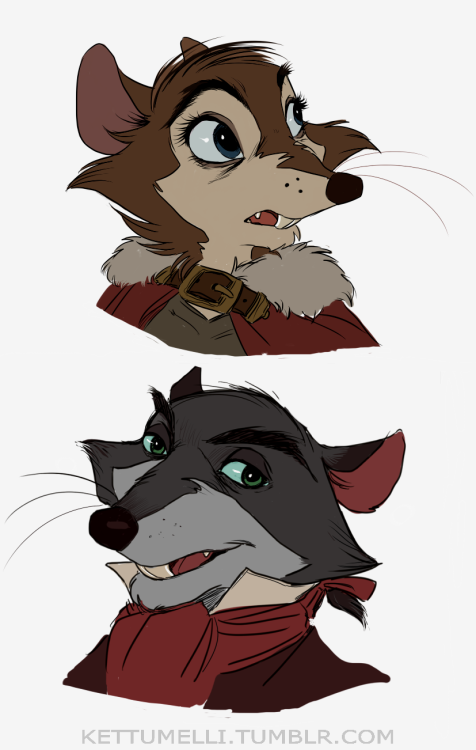 Some oc experiments in Don Bluth’s NIMH style - first has genetics from Bris, second from Jenner
