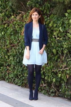 fashion-tights:  Blue Plumeti Dress