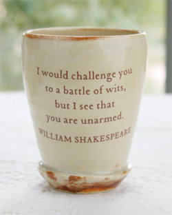 geekymerch:  Ceramic Shakespeare mugs by Taos