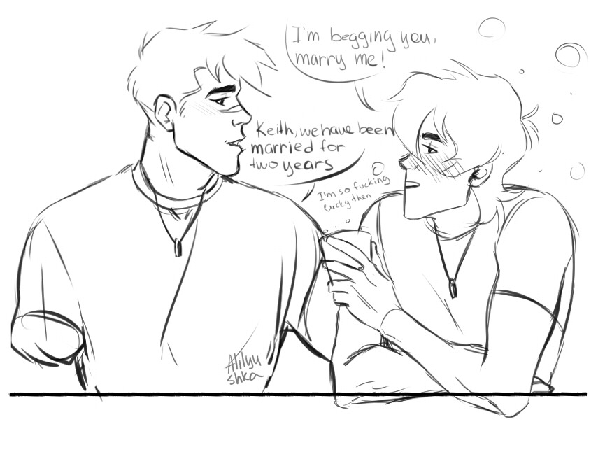 alilyushka:  Modern AU, in which Keith very rarely drinks and he has a reason.  