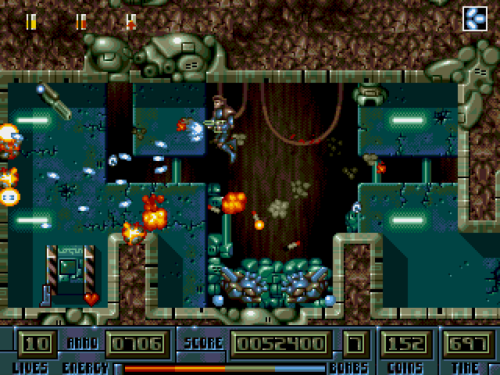 Ultracore is a Turrican styled platform shooter that was developed in 1994 for Mega Drive/Genesis (b