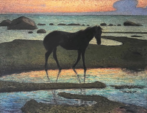 urgetocreate:Nils Kreuger, Horse on the Beach (Summer Night), 1902, Oil on canvas