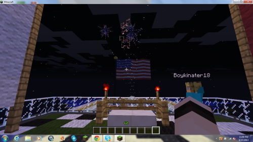 The server owner knows I live in Alaska and won’t be able to see Fourth of July fireworks here since it’s daylight all day and night so he worked all day on this huge kickass fireworks display for me. What an awesome guy!!!!!