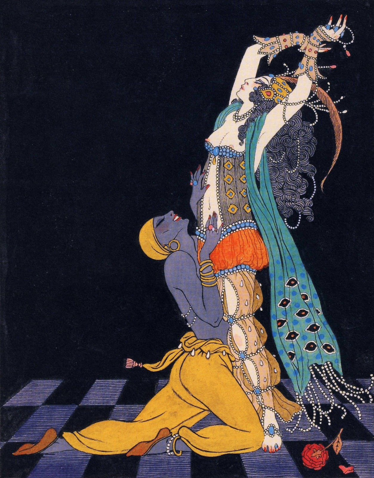books0977:  Schéhérazade. Ida Rubinstein and Vaslav Nijinsky (1913). George Barbier (French,