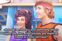 evergreenring:  Hercules confirms he and Ariel are cousins (x)   How couldn&rsquo;t I think of that earlier?
