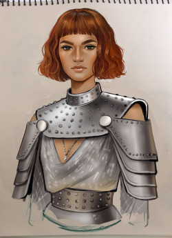 mstrmagnolia:   I wanna watch a Joan of Arc movie starring Zendaya. Sketched on paper, Coloured digitally with Photoshop.  