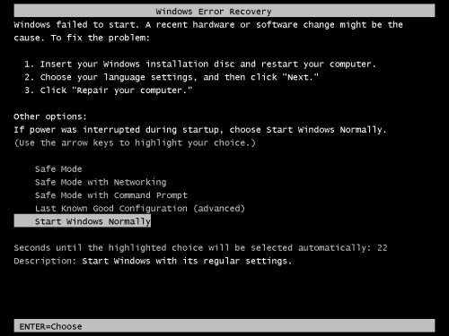 never-obsolete:  Windows Vista - Error Recovery