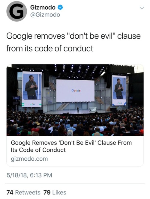 moonlandingwasfaked:ivan-fyodorovich:I always thought that Google’s informal motto being “don’t be e