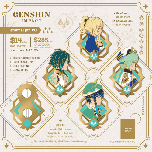 Genshin Impact Enamel Pin Pre-Order is here! I use new techniques in this series and I’m super