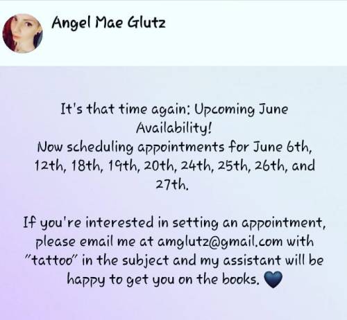 #nowbooking #availability #femaletattooartist #femaletattooer #angelmaeglutz #mzxiii #southside #jac