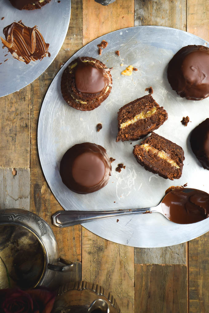 fullcravings:  German Chocolate Cake Ding-Dongs 