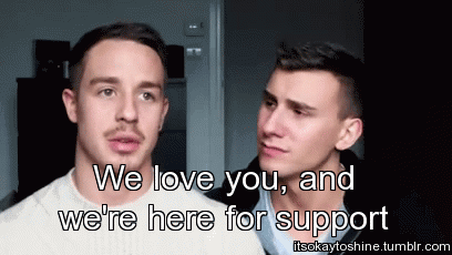 itsokaytoshine:  Jake and Christian’s advice on how to react when someone comes out! Video here!
