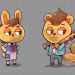 charmophron:steddie kiss gamble doodles + villager bat!eddie with some villager steve animal variations