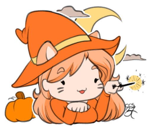 cheshirecatsmile37art:Just a little Halloween doodleyI couldn’t decide between being a witch or being a cat, so may as well be both! I also drew a little Witchire for my Twitter that I didn’t upload over hereSo there’s this too!