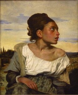 darksilenceinsuburbia:    Eugène Delacroix: Jeune orpheline au cimetière (vers 1824)   
